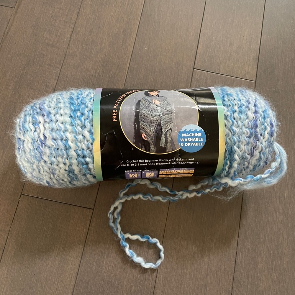 Blue and White Yarn Skein